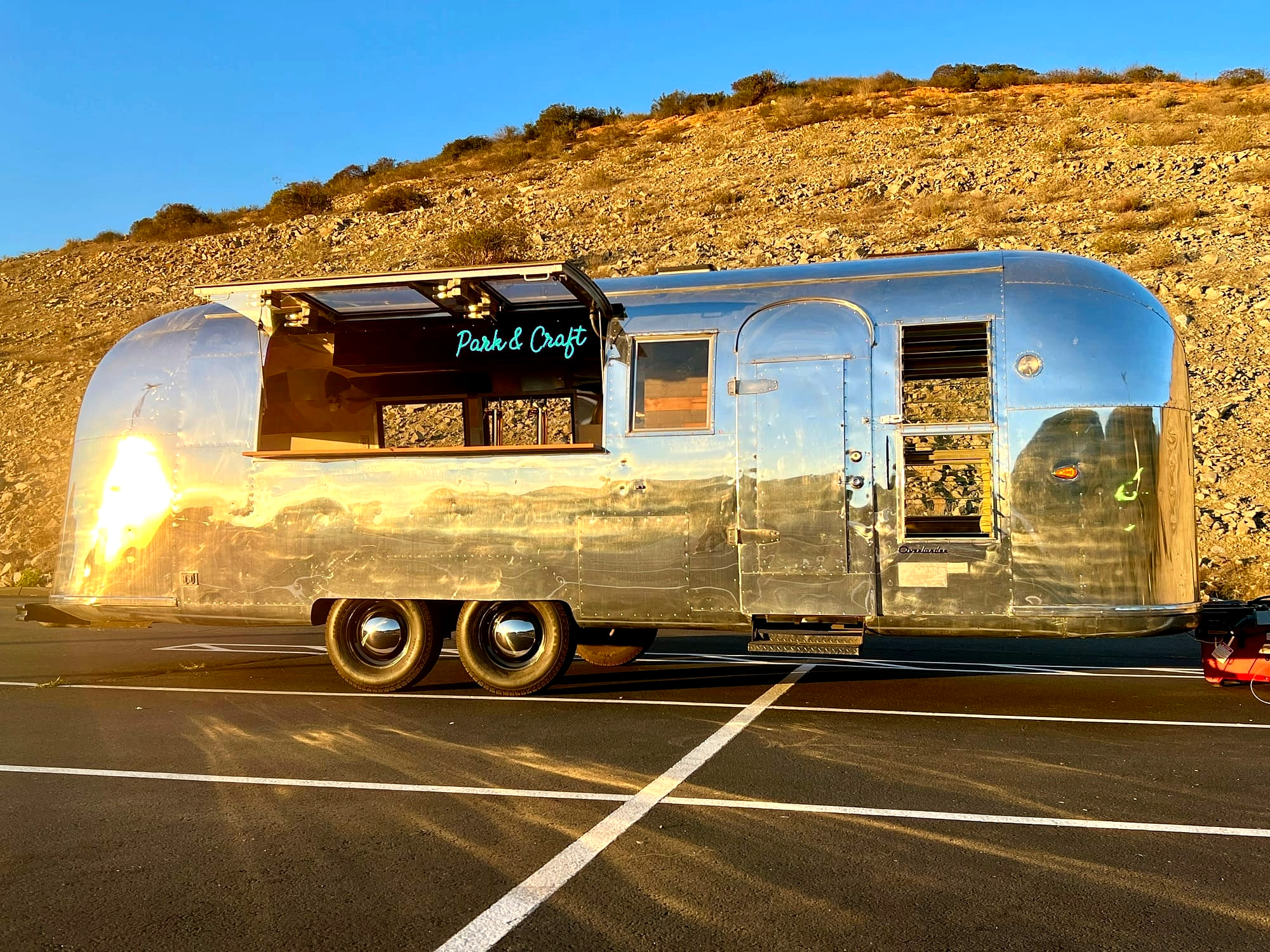 Park & Craft mobile bar in a restored 1964 Airstream